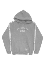 Load image into Gallery viewer, ADELAINE MORIN GIRLS SUPPORTING GIRLS HEATHER GREY TRACKSUIT HOODIE